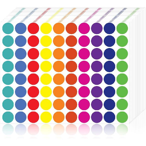 4000 Pcs Color Dot Stickers - 3/4" Round Coded Labels for Organization in Office, Classroom, or Home Teaching Events, Garage Sales & More- Polka Dot