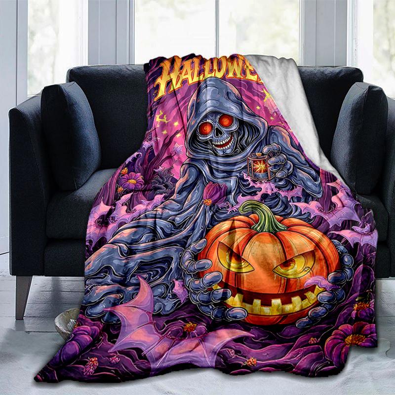 1pc Halloween Theme Cartoon Blanket Soft Throw for Home Decor, Gift Idea, Living Room, Travel, Camping, Car Blankets