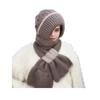 Winter Knit Hat Scarf Set Large Head Circumference Elastic Warm Riding Hat Outdoor Activities Travel Cycling Headwear