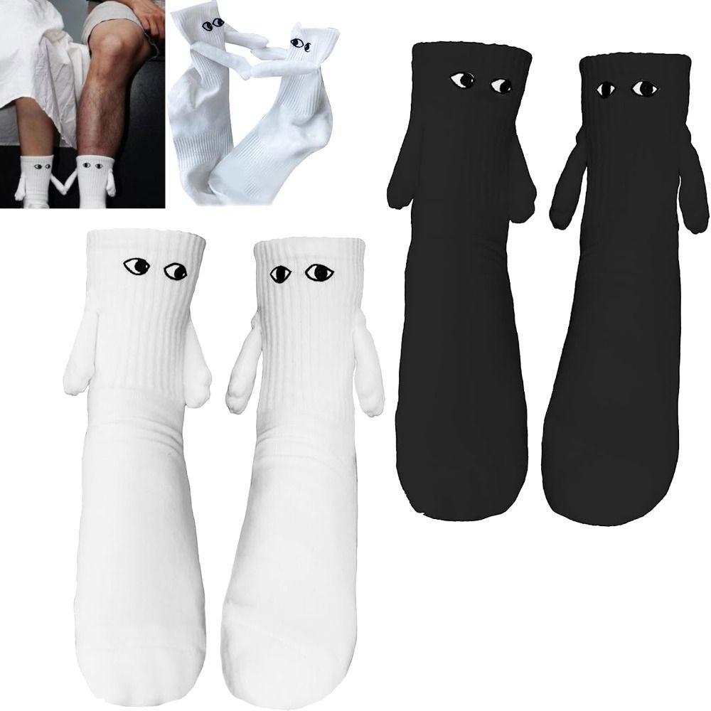 Забавные креативные магнитные носки с ручками, милые хлопковые дышащие удобные носки с героями мультфильмов для женщин и мужчин, носки