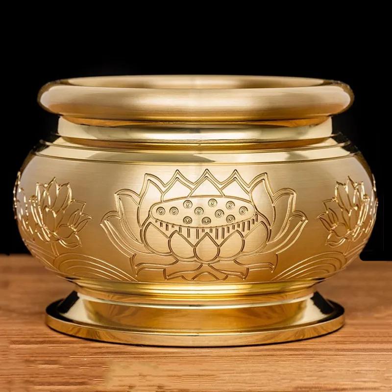 Household Lotus Metal Incense Burner Offering Items In Front of the God of Wealth Guanyin Buddha Home Furnishings