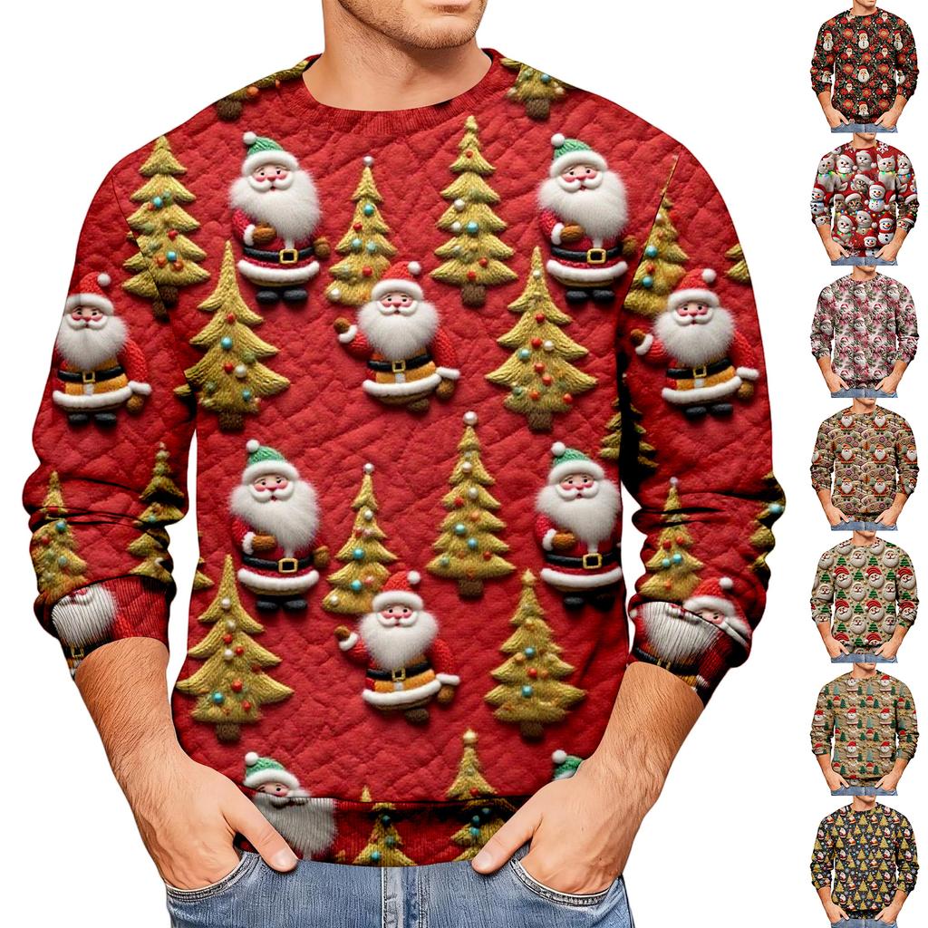 Свободное мужское худи с рождественским принтом