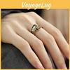 Elegant Geometric Design Ancient Gold Flower Ring For Women Adjustable Size