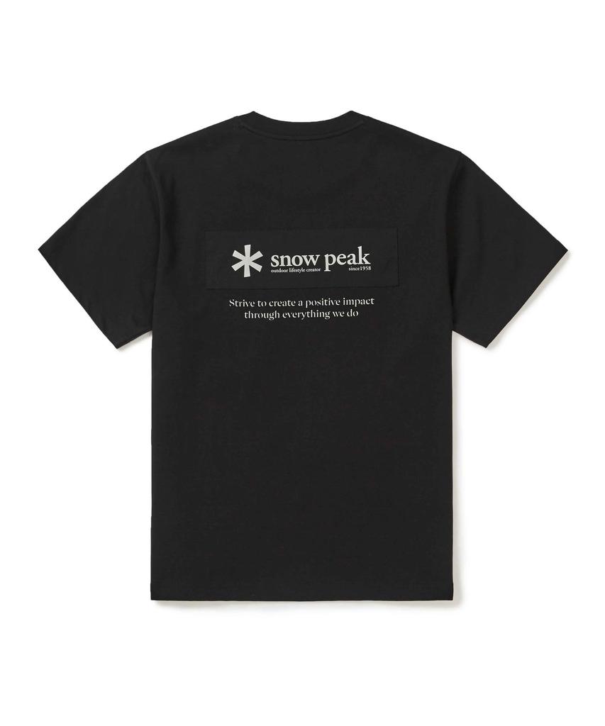 Snow Peak Aerocool W Patch Short Sleeve T-Shirt, XL, Black