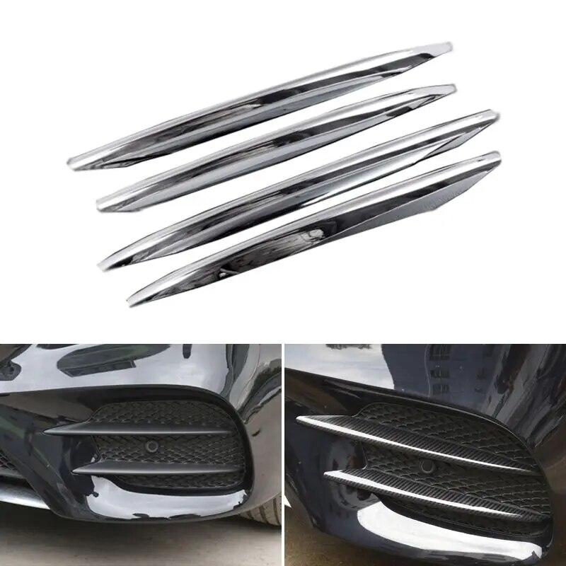 4 шт. Стайлинг автомобиля Текстура карбона Накладки на решетку передней противотуманной фары для Mercedes Benz E-Class W213 S213 C238 A238 2018