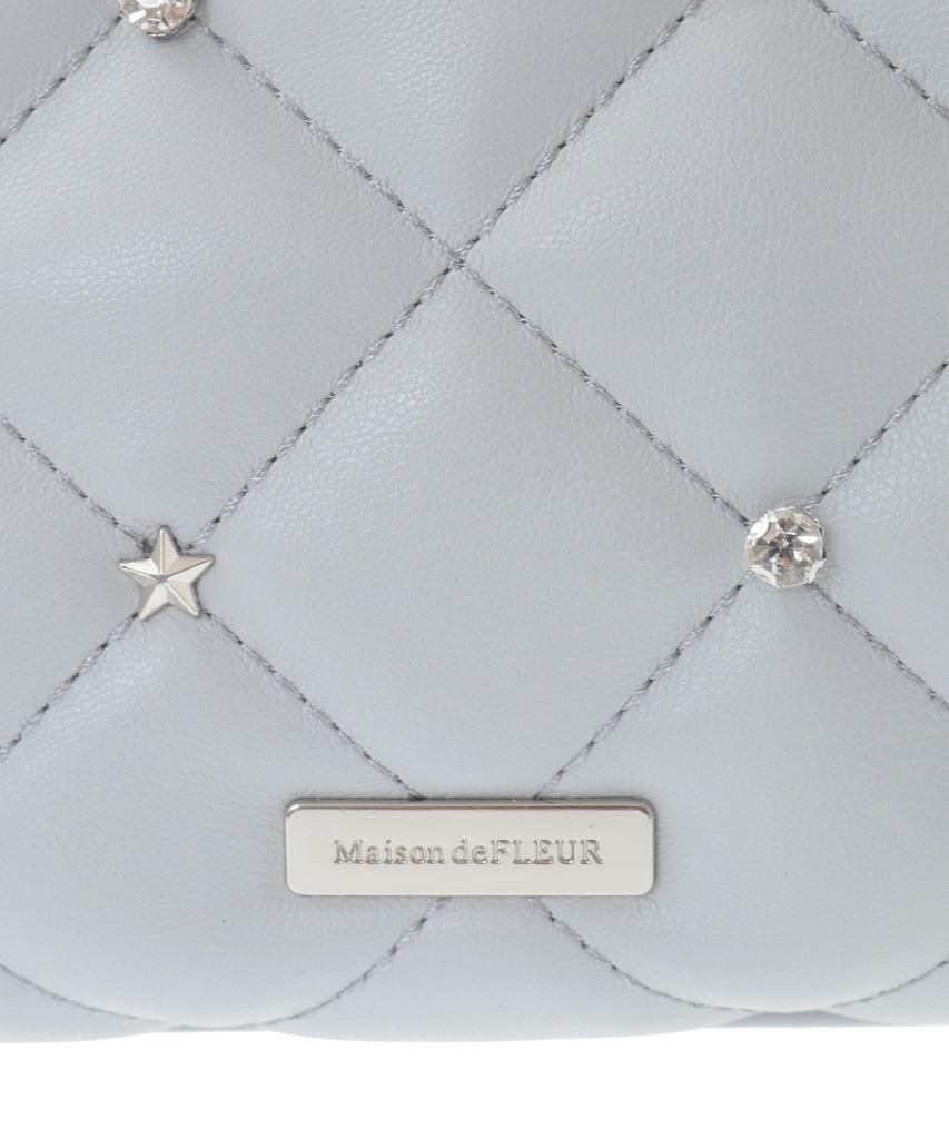 Maison de FLEUR Tote Bag with Star Grayish 08000645200 Women's 2-Way Charm, Blue,