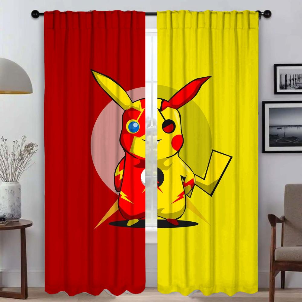 Шторы для спальни Покемоны Современные шторы для гостиной 2 штуки Шторы-тени Перегородка Блэкаут штора Украшение на Хэллоуин