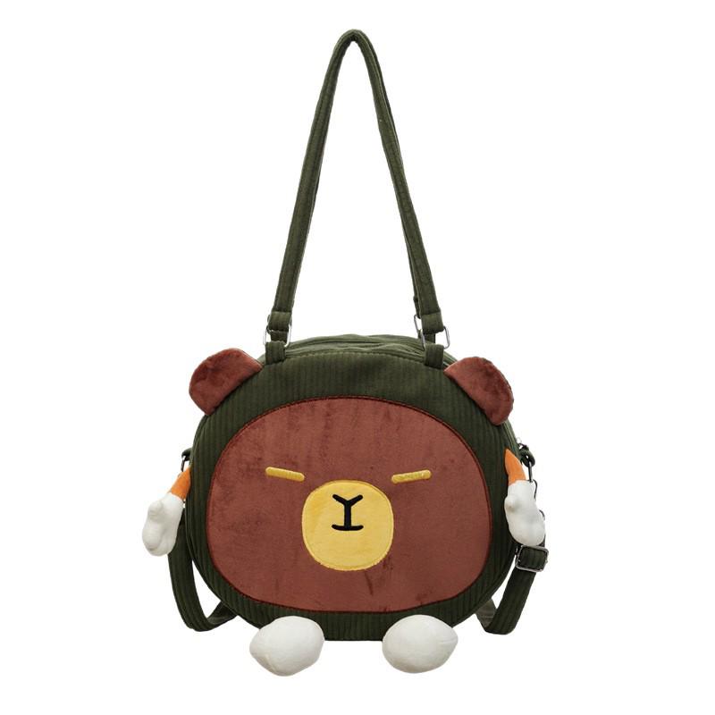 2025 Капибара Мультяшная Плюшевая Лоскутная Сумка Кроссбоди На Плечо - Большая Вместимость, Милый Дизайн