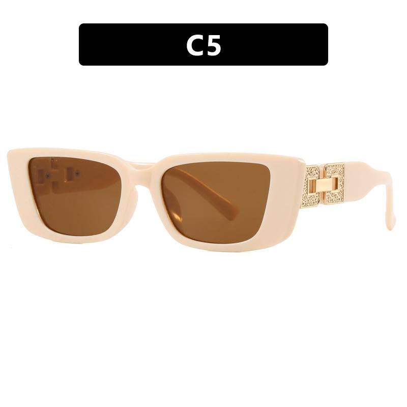 Женские солнцезащитные очки Trend Cat Eye Narrow Frame Chain Legs Sunglasses Women Vintage Small Square Men Sunglasses Outdoor UV400