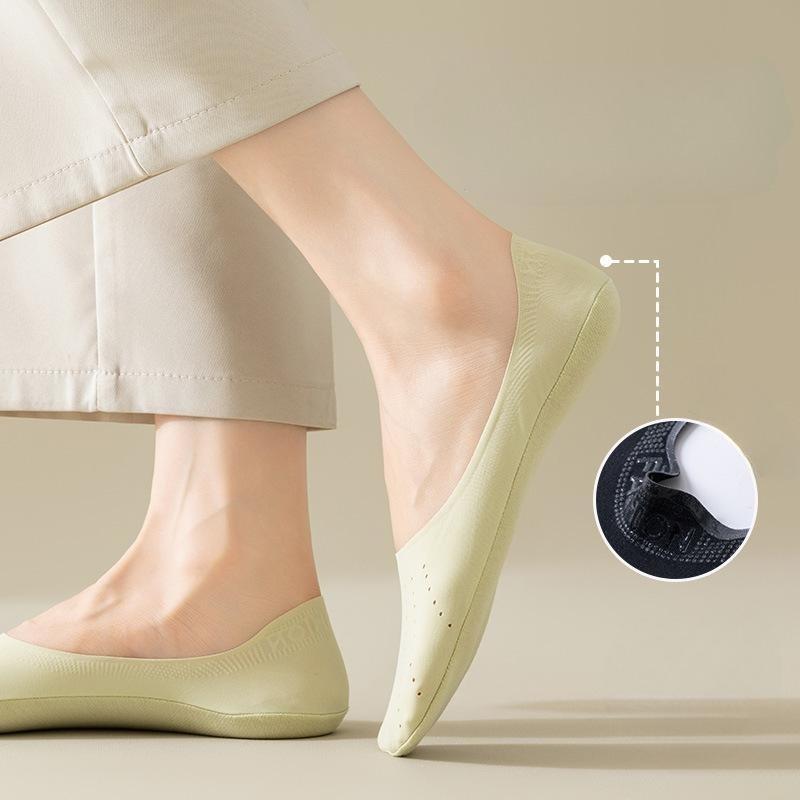 Женские носки Ice Silk Mesh Invisible Boat Socks, дышащие, нескользящие, ультратонкие, на высоком каблуке