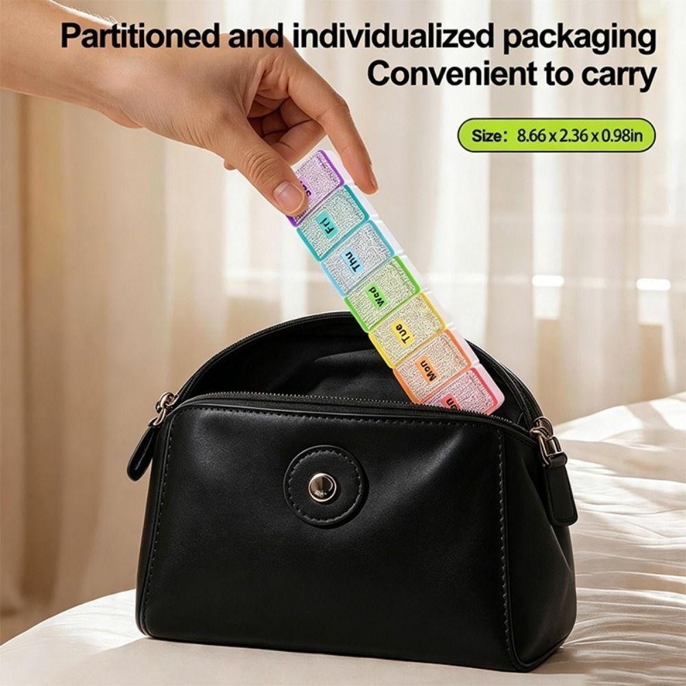 Sealed 7 Day Pill Case 7 Grids Pill Dispenser Portable Vitamin Storage Container Travel