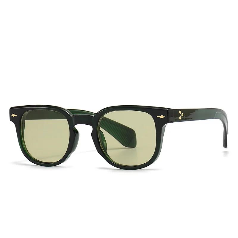 SHAUNA Женские квадратные солнцезащитные очки в стиле ретро с заклепками, трендовые мужские солнцезащитные очки с градиентом UV400