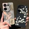 Simple Plant Floral Print TPU Matte Leather Texture Slim Phone Case For Xiaomi 13T Pro Poco X6 M6 Pro Redmi Note 14 Pro 13 12 11 Soft Shockproof Cover
