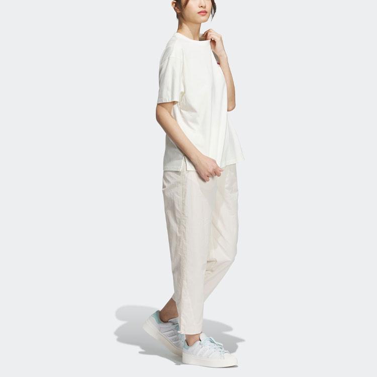 Adidas Женские футболки с короткими рукавами и логотипом Originals Trefoil, белые IK8628