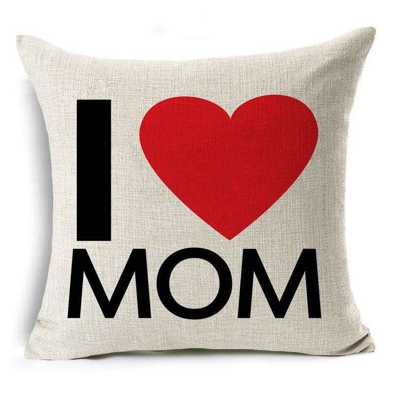 Новый подарок на День матери Текст Любовь Узор Наволочка Лен Принт Декоративная подушка Наволочка