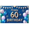 Баннер на 60-летие Сине-зеленая цветовая гамма Баннер для юбилейного дня рождения Роскошный Для взрослого