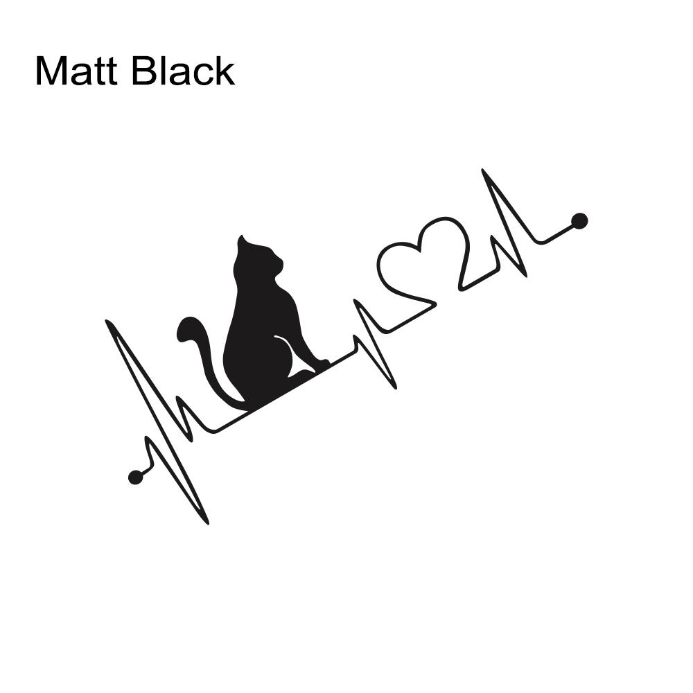 Universal Car Body Vinyl Sticker Cat Electrocardiogram Graphics Decal DIY Style Auto Window Hood Tail Tuning Accessories