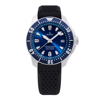 FreeDiver X Ocean Blue With Blue Ceramic Inlay Automatic RTX003 200M Мужские часы