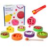 Educational Wooden Color Matching Toy With Fruit Bead Clips For Early Learning