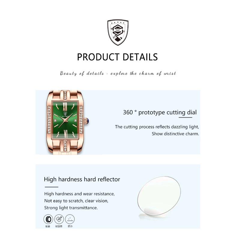 POEDAGAR High Quality Diamond Watch Top Brand Luxury Fashion Business Rectangle Waterproof Quartz Ladies Watches Stainless Steel