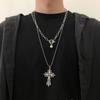 Gothic Dark Style Cross Pendant Necklace Rock Punk Goth Necklaces
