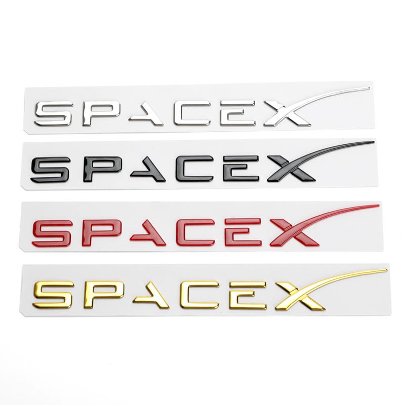 Car SpaceX Dual Motor Sticker Fender Side Decal For Tesla Model Y S 3 X Letters Space Logo Rear Emblem Badge Trunk Accessories