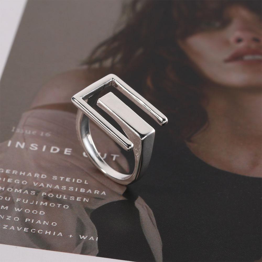 Party Accessories Geometric Gifts Girls Trendy Finger Rings Hollow Ring Rectangular Open Ring