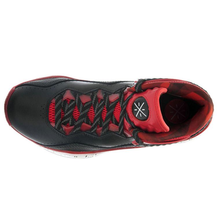 Li Ning WOW 3 Легкие Противоскользящие Средние Баскетбольные Кроссовки Мужские Черный Красный Белый ABAJ013-2