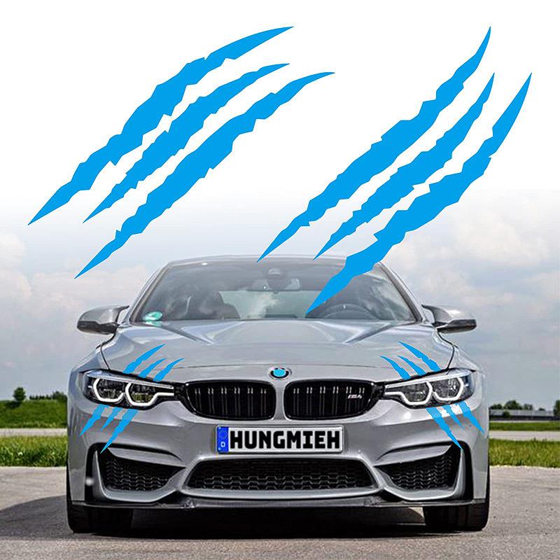 Наклейки на автомобиль Ghost Claw Виниловая наклейка на капот автомобиля Креативная модификация Светоотражающие наклейки Царапины дьявольской лапы Украшение автомобиля