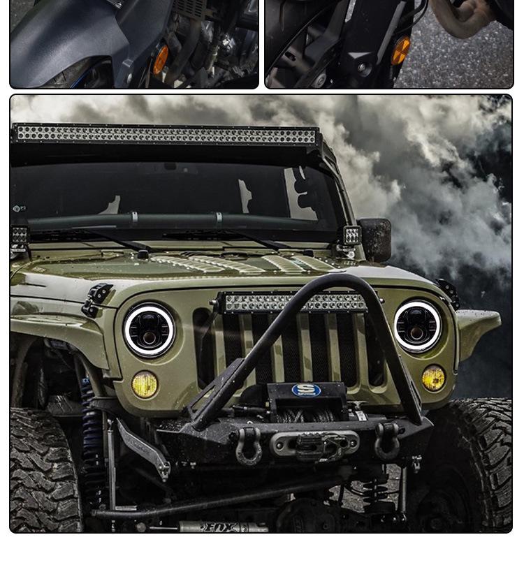7-дюймовая светодиодная сборка фары "Ангельские глазки" для JEEP Wrangler и Hummer - Супер яркая модифицированная фара для мотоцикла