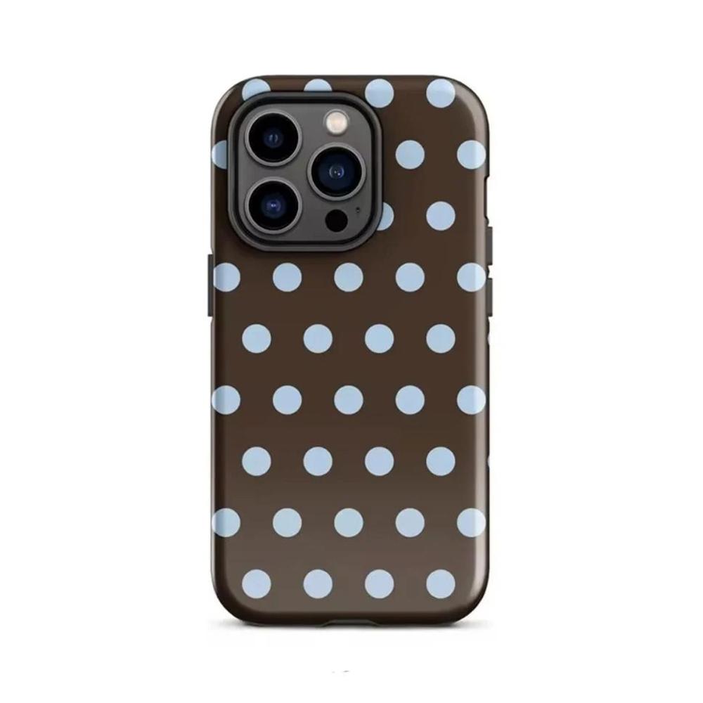 Роскошный Чехол для Телефона Clmj Ins Корея Серия Точки Полоски для iPhone 17 16 15 14 13 12 11 X Air Pro Max Plus Двухслойная Задняя Крышка
