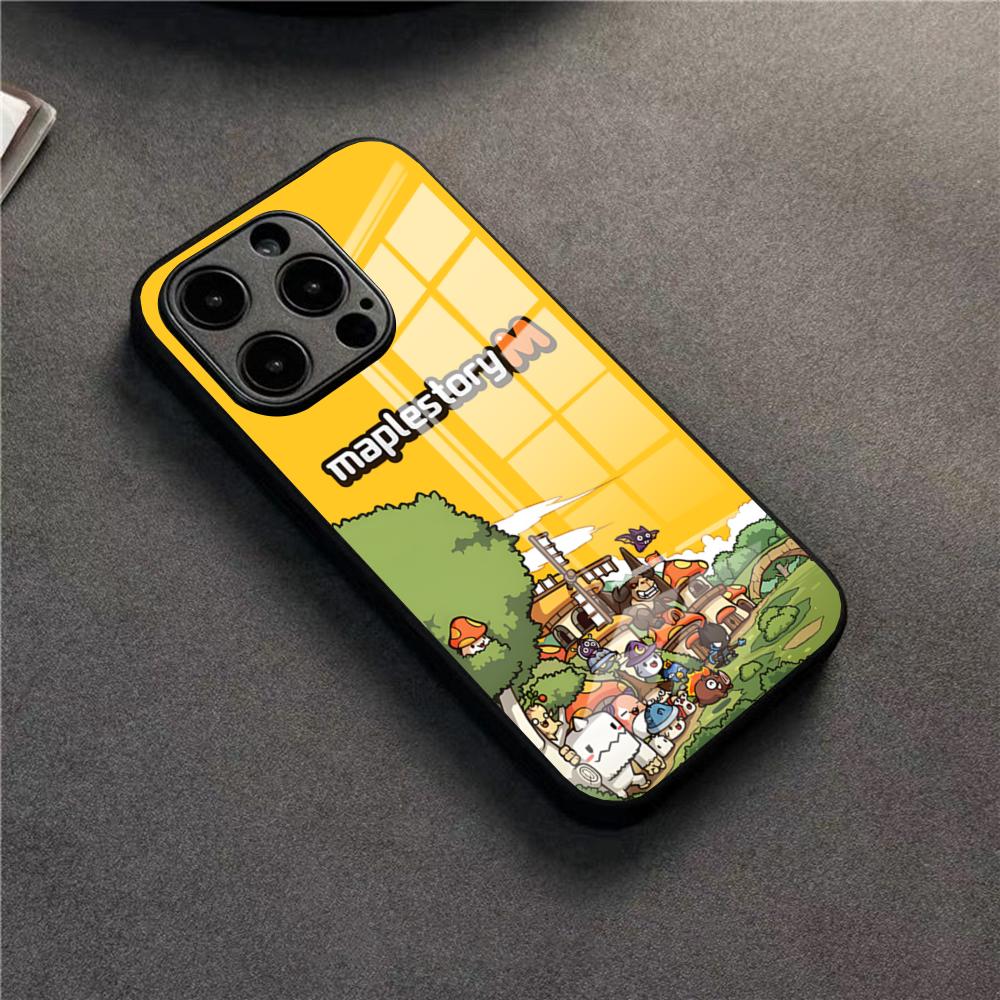MapleStory Phone Case For 17 Pro Max IPhone 16 Pro 14 12 11 13 Mini X XR XS 15 Plus SE Glass Cover