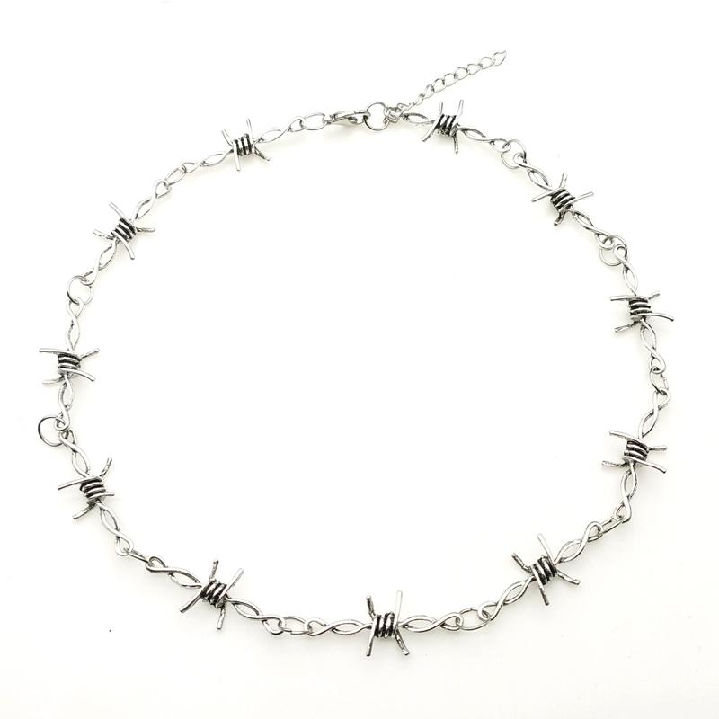 Petit fil ronces fer unisexe collier ras du cou femmes Hip-hop gothique Style Punk fil de fer barbelé petites épines chaîne tour de cou cadeaux