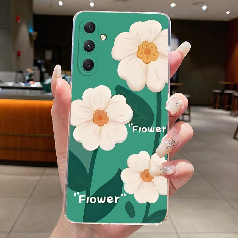 For Samsung A35 5G Case Aesthetic Flower Clear Soft Silicone Back Cover For Samsung Galaxy A35 A55 Phone Case SM-A356B SM-A556B