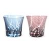 Takumibifu Dinner Luxe Kiriko Pair Glass Cup 94xH85mm 240cc Ranbori Komon Ink Blue & Purple with Bo