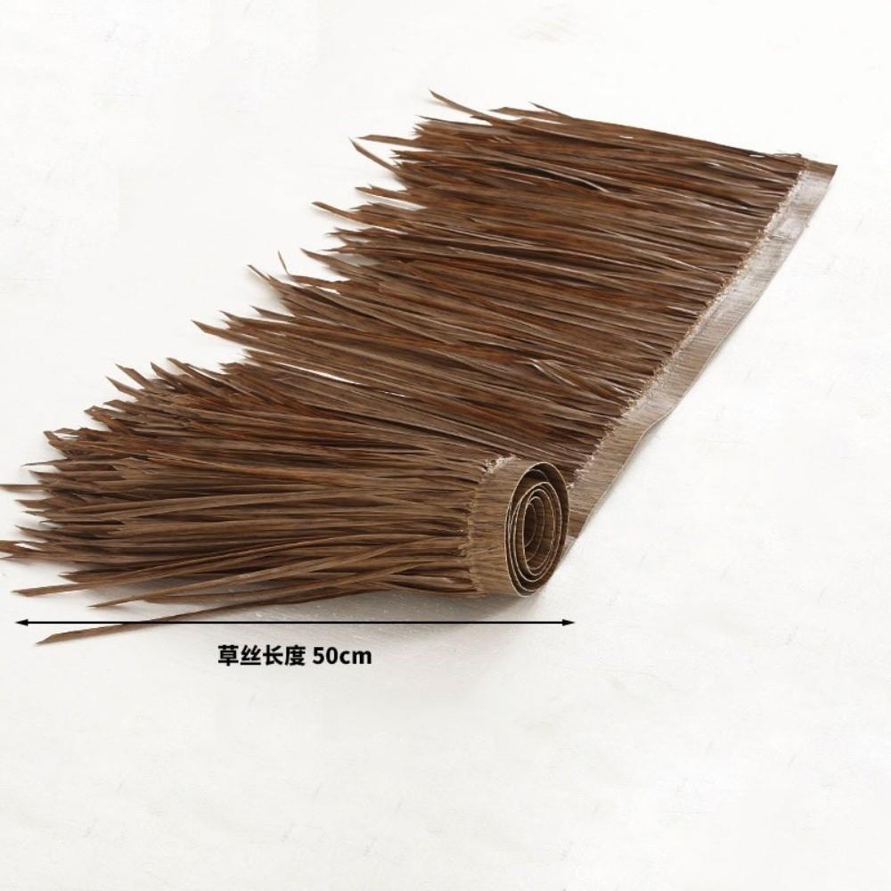 1mx50cm Panel Straw Roof Thatch Grass Material Simulation Palm Thatch For Umbrella Cover