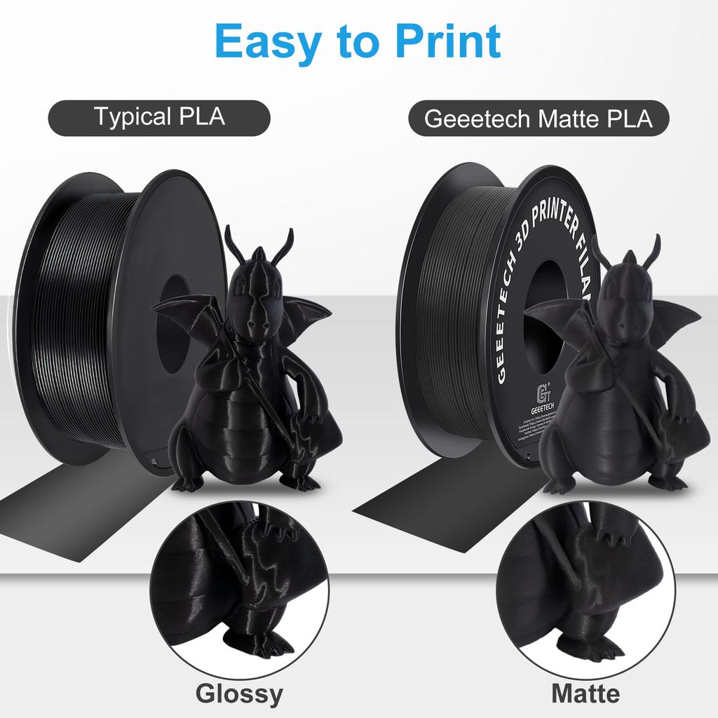 Geeetech 5kg Matte Filament PLA 1.75mm, 3d printer Material polylactic acid, frosted texture, Vacuum packaging