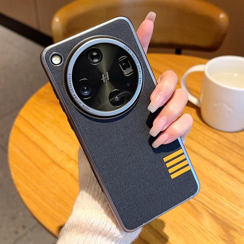 Винтажный чехол из кожи с серыми краями для линз, приподнятый защитный чехол для линз для OPPO Find X8 Ultra X8s Plus X8 Pro, защитная крышка