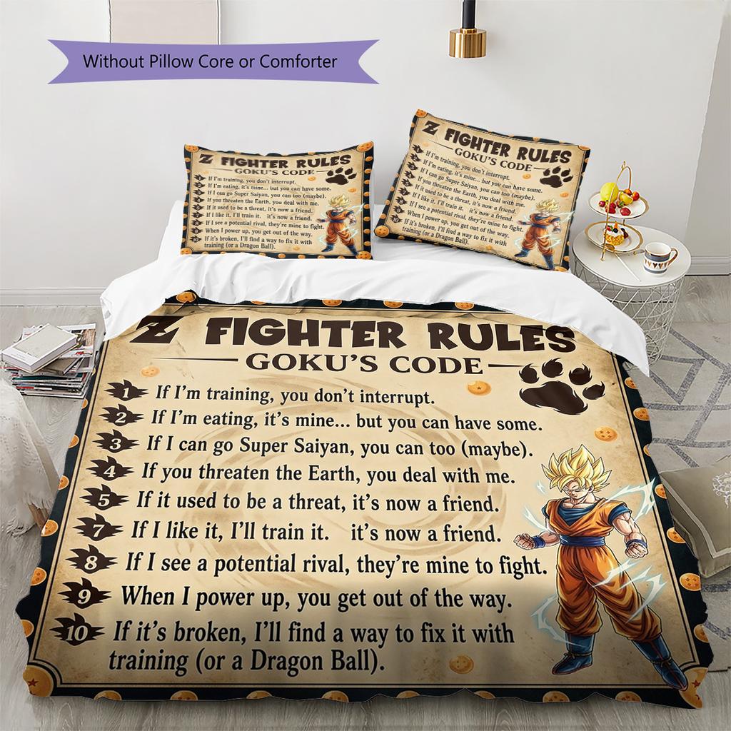 Frieza Pattern Bedding Quilt Set Quilt Cover Pillowcase Home Birthday Gift(1 * duvet cover + 2 * pillowcase, without core)
