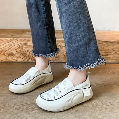 Ретро женские мягкие подошвы полые дышащие одинарные туфли 2024 лето новые удобные плоские подошвы вулканизированные туфли кроссовки женские