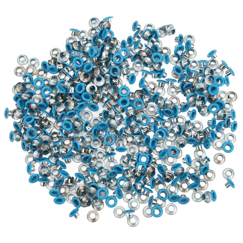 500pcs Yellow & Blue Metal Eyelets Kit 4.5mm Hole Round Grommets Set  For DIY Projects