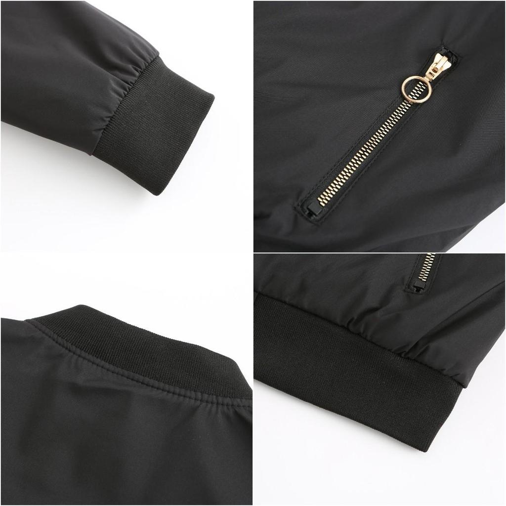 Женская куртка с длинными рукавами и боковыми карманами на молнии, повседневные тонкие куртки-бомберы, весенне-осенняя верхняя одежда