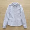 Художественная свежая вертикальная полоска свободная хлопковая рубашка Oxford Spinning Commuter женская рубашка с длинным рукавом снизу Блузки и рубашки