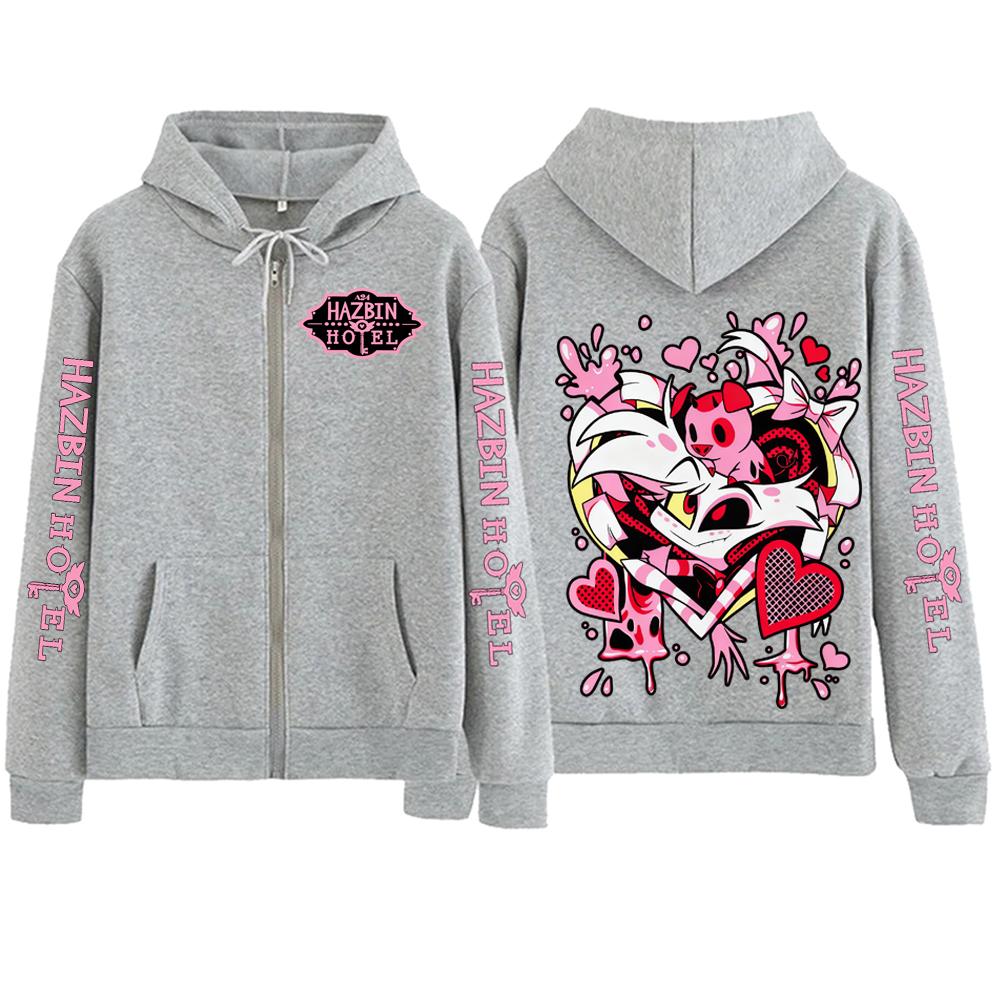 Хэзбин Отель Ангел Даст Толстовка на молнии Мужская Женская Харадзюку Пуловер Топы Длинный рукав Уличная одежда Толстовка