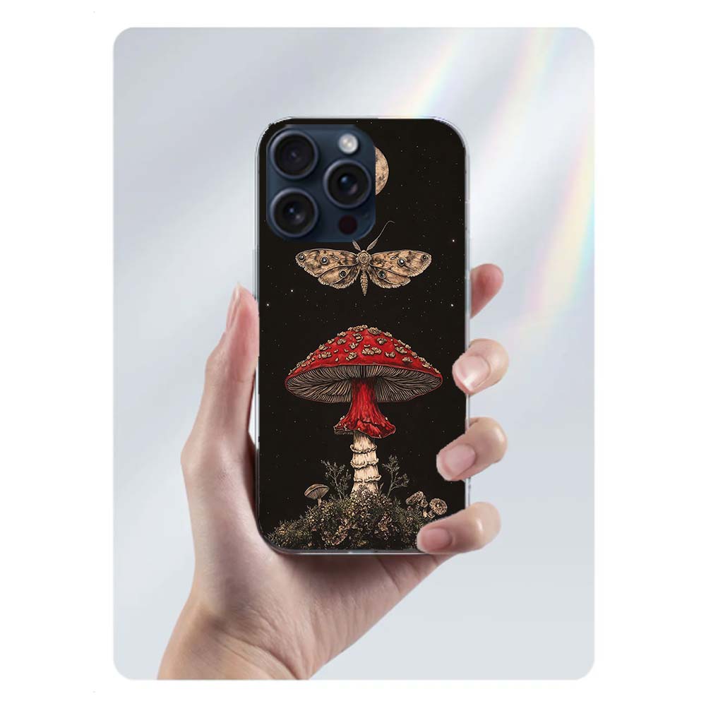 Colorful Mushroom Clear Phone Case For Iphone 17 Air 16 Pro Max 15 Pro 14 Plus 17E 16E 11 13 12 Mini Cover Cases Fundas Cell TPU