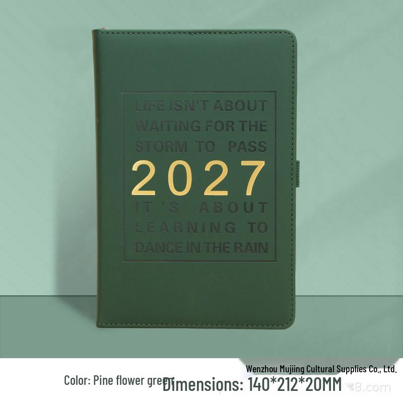 Ежедневник и календарь на 2027 год (на английском языке): 365-дневный ежедневник с расписанием ремешков и тайм-менеджментом