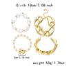 Exaggerated Baroque Imitation Pearl Beaded Bracelet for Women Vintage Gold Plated Opening Cuff Bangle Stackable Bracelet Jewelry
