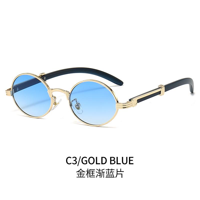 Retro-style sunglasses with a wood-grain finish, oval frame, for men and women