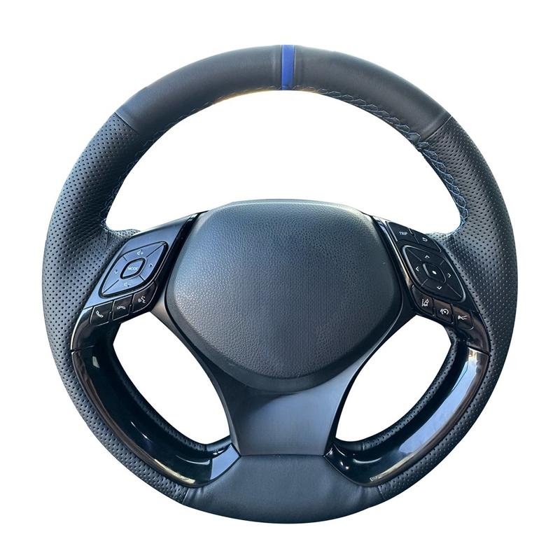 Steering Wheel Braid Black Anti-Slip Artificial Leather Car Steering Wheel Cover For Toyota C-HR CHR 2016-2019 Car Accessories