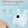 Сенсорные ночные светильники с кроликом, силиконовые затемняемые USB-аккумуляторные лампы для детей, подарки для детей, ночник с милыми животными и кроликами, WBL